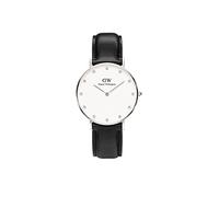 Daniel Wellington Classy Damen-Armbanduhr Analog Quarz Leder - DW00100080, weiß (schwarz/weiß)