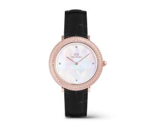 Daniel Wellington DW Uhr Crystalline Bezel Black Croc Rose Gold 32mm