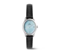 Daniel Wellington DW Uhr Ophelia Mini Black Lizard Ice Blue Guilloché Silver 22x25.5mm