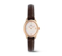 Daniel Wellington DW Uhr Ophelia Mini Dark Brown Lizard White Guilloché Rose Gold 22x25.5mm