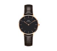 Daniel Wellington Petite York Uhr Damen, 32mm Leder Roségold Damen Uhr