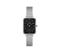 Daniel Wellington DW Uhr Quadro Lumine Pressed Piano Black MoP Silver 20x26mm