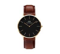 DANIEL WELLINGTON -CLASSIC ST MAWES gold-schwarz-braun-leather /40mm