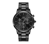 Daniel wellington iconic link quarz schwarzem herren uhr mit schwarzem zifferblatt und edelstahl armband one_size Schwarz