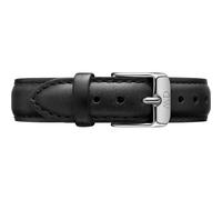 Daniel Wellington Uhrenarmband Petite Sheffield 14 mm Leder Schwarz/Silber Damen