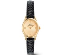 Daniel Wellington Damenuhr Leder gold, schwarz Damen