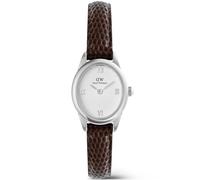 Daniel Wellington DW Uhr Ophelia Mini Dark Brown Lizard White Guilloché Silver 22x25.5mm