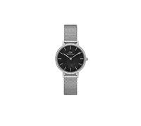 Daniel Wellington Damenuhr Petite Lumine Bezel Sterling Black MOP 28 mm Silber