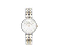 Daniel Wellington Uhr Petite Lumine Bezel 5-Link Two-Tone MOP 28 mm Silber Damen