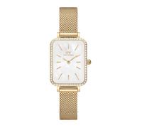 Daniel Wellington Damenuhr Quadro 20x26 mm Mesh Bezel Weißes MOP Gold Unisize