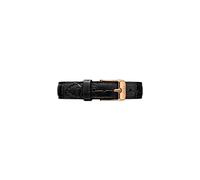 Daniel Wellington Petite Reading, Schwarz/Roségold Uhrenarmband, 12mm, Leder, für Damen