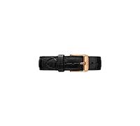 Daniel Wellington Petite Reading, Schwarz/Roségold Uhrenarmband, 14mm, Leder, für Damen