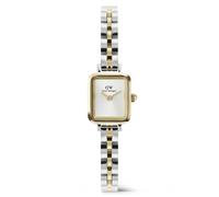 Daniel wellington quadro mini arch goldfarbenem damen uhr mit weißem zifferblatt und edelstahl armband one_size Gold