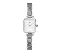 Daniel wellington quadro mini quarz silberfarbenem damen uhr mit weißem zifferblatt und edelstahl armband one_size Silber