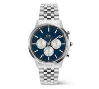 Daniel wellington quarz silberfarbenem herren uhr mit blauemzifferblatt und edelstahl armband one_size Silber