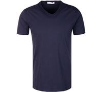 DANIELE FIESOLI T-Shirt Herren Slim Fit Kurzarm V-Ausschnitt Baumwolle blau, L