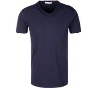 DANIELE FIESOLI T-Shirt Herren Slim Fit Kurzarm V-Ausschnitt Baumwolle blau, XL