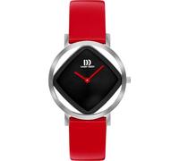 Danish Design Damenuhr Stahl Pico Square Lederband Rot IV24Q1300