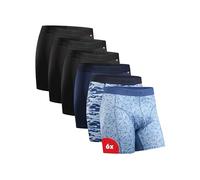DANISH ENDURANCE 6er Pack Boxershorts Herren, Weiche Baumwolle, Unterhosen Männer, Mit oder ohne Eingriff Mehrfarbig (3xSchwarz, 1xBlau, 1x Blau Camouflage, 1xBlau Mosaik) 4XL