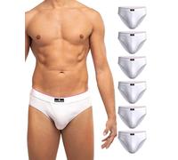 DANISH ENDURANCE 6er Pack Herren Slips aus Baumwolle, 6X Weiß, XL