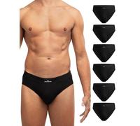 DANISH ENDURANCE 6er Pack Herren Slips, Klassischer Slip Herren aus Baumwolle, Weiche Unterwäsche, 6xSchwarz, L