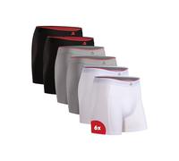 DANISH ENDURANCE Bambus Boxershorts Herren (6er|10er Pack), Unterhosen Herren, Mit oder ohne Eingriff, Mehrfarbig (2X Schwarz, 2X Grau, 2X Weiß), S