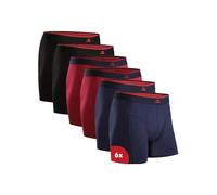 DANISH ENDURANCE Bambus Boxershorts Herren (6er|10er Pack), Unterhosen Herren, Mit oder ohne Eingriff, Mehrfarbig (2xSchwarz, 2xRot, 2xMarineblau), S
