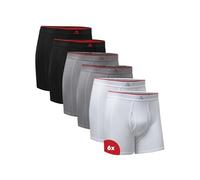 DANISH ENDURANCE Bambus Boxershorts Herren (6er|10er Pack), Unterhosen Herren, Mit oder ohne Eingriff Mehrfarbig (2X Schwarz, 2X Grau, 2X Weiß) M