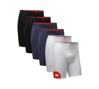 DANISH ENDURANCE Bambus Boxershorts Herren, Lang, 3er & 6er Pack, Mehrfarbig (2xSchwarz/Rot, 2xMarineblau, 2xWeiß), L