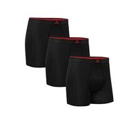 DANISH ENDURANCE Bambus Boxershorts Herren, Mit Eingriff, Superweiche Unterhosen Männer, Atmungsaktiv & Etikettfrei, 3er oder 6er Pack, Schwarz/Rot, XL