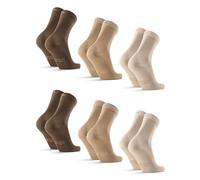 DANISH ENDURANCE Bambus Socken, Business Socken, Bunte Socken, Atmungsaktive Socken, Herren & Damen, 3 & 6 Paar, Mehrfarbig (2xSandfarben, 2xBeige, 2xBraun), 39-42
