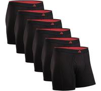 DANISH ENDURANCE Boxershorts Bamboo Trunks with fly (DN-159000) L schwarz/rot