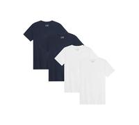 DANISH ENDURANCE Kurzarm Herren T Shirt aus Modal & Bio-Baumwolle, V-Ausschnitt, 1er, 2er oder 4er Pack Mehrfarbig (2X Weiß, 2X Dunkles Marineblau) L