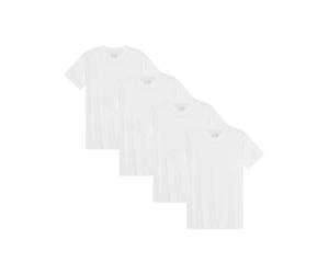 DANISH ENDURANCE Kurzarm Herren T Shirt aus Modal & Bio-Baumwolle, V-Ausschnitt, 1er, 2er oder 4er Pack Weiß M