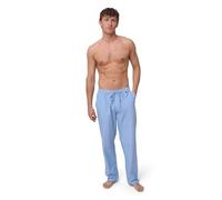 DANISH ENDURANCE Schlafanzughose Herren Lang, 100% Bio-Baumwoll Schlafanzug Lang, Pyjama Hose Herren mit verstellbaren Bund, Hellblau, XL