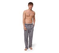 DANISH ENDURANCE Schlafanzughose Herren Lang, 100% Bio-Baumwoll Schlafanzug Lang, Pyjama Hose Herren mit verstellbaren Bund, Karo Camel, XXL