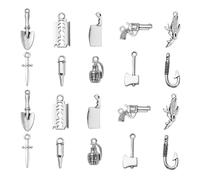 DanLingJewelry 100 Stück 10 Stile Werkzeug Charms Messer Spaten Axt Granate Charms Vintage Charms für Schmuckherstellung DIY
