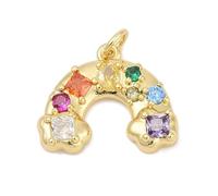 DanLingJewelry 5 bunte Zirkonia-Regenbogen-Charm-Anhänger, goldene Farbe, Wetterwolken, Charms für Schmuckherstellung, Halsketten