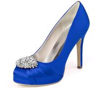 DANOBAB 4.33 inch Kitten Heels Klassische Damen Pumps Runde Zehen Kleid Brautschuhe Partei Büro Geschlossen Pumps,Royal Blue,38