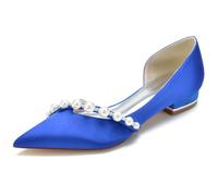 DANOBAB Damen Ballerinas Elegante Flache Schuhe, Klassische Abendschuhe, Ballettpumps, Hochzeitsschuhe, Ballerinas für den Alltag,Blau,40