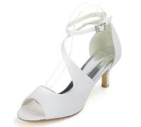 DANOBAB Damenschuhe Kitten Heels Brautschuhe Pumps Niedrige Absätze Runde Spitze Hochzeitsschuhe für Arbeit Casual Alltag Party Kleiderschuhe,Weiß,41