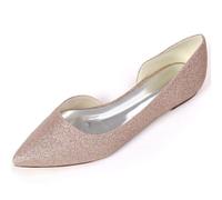 DANOBAB Flache für Damen Schuh mit Spitzer Zehenpartie Elegante Slip-on Schuhe mit Niedriger Absatz Hochzeitsschuhe Arbeitsschuhe Business-Schuhe,Champagne,40