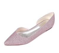 DANOBAB Flache für Damen Schuh mit Spitzer Zehenpartie Elegante Slip-on Schuhe mit Niedriger Absatz Hochzeitsschuhe Arbeitsschuhe Business-Schuhe,Light Purple,36