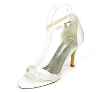 DANOBAB Hochzeitschuhe Elfenbein, Damen Peeptoe Niedriger Absatz Hochhackige Damenrückenverschluss Abend-/Pumps,Elfenbein,37