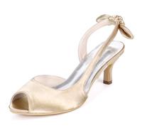 DANOBAB Hochzeitschuhe für Frauen Elfenbein Court Kitten Mary Jane Party-Kleid High Heel Peep Toe Slip-On/6cm - Deutsch optimiert,Champagne,43