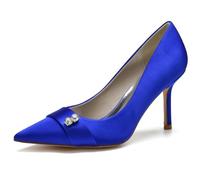 DANOBAB Spitzenzehen High Heels für Frauen, Bequeme Pumps, Hochzeitsschuhe, modische Absatzschuhe für Damen, Abendschuhe für Frauen, 8,5 cm (3,34 Zoll),Royal Blue,39