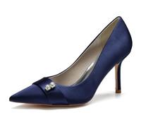 DANOBAB Spitzenzehen High Heels für Frauen, Bequeme Pumps, Hochzeitsschuhe, modische Absatzschuhe für Damen, Abendschuhe für Frauen, 8,5 cm (3,34 Zoll),Dark Blue,42