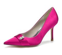 DANOBAB Spitzenzehen High Heels für Frauen, Bequeme Pumps, Hochzeitsschuhe, modische Absatzschuhe für Damen, Abendschuhe für Frauen, 8,5 cm (3,34 Zoll),Rose red,38