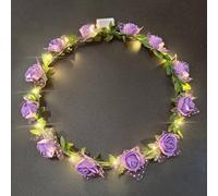 Danolt 10pcs LED Haarschmuck, Blumenkranz Haare Festival, Haarreif Blumen Karneval