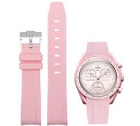 Danxancy Armband für Omega x Swatch MoonSwatch/Rolex Uhr,Gebogenes Weiches Silikon Gummi Armband Omega x Swatch MoonSwatch Speedmaster Ersatzband Uhrenarmbänder Kautschuk 20mm